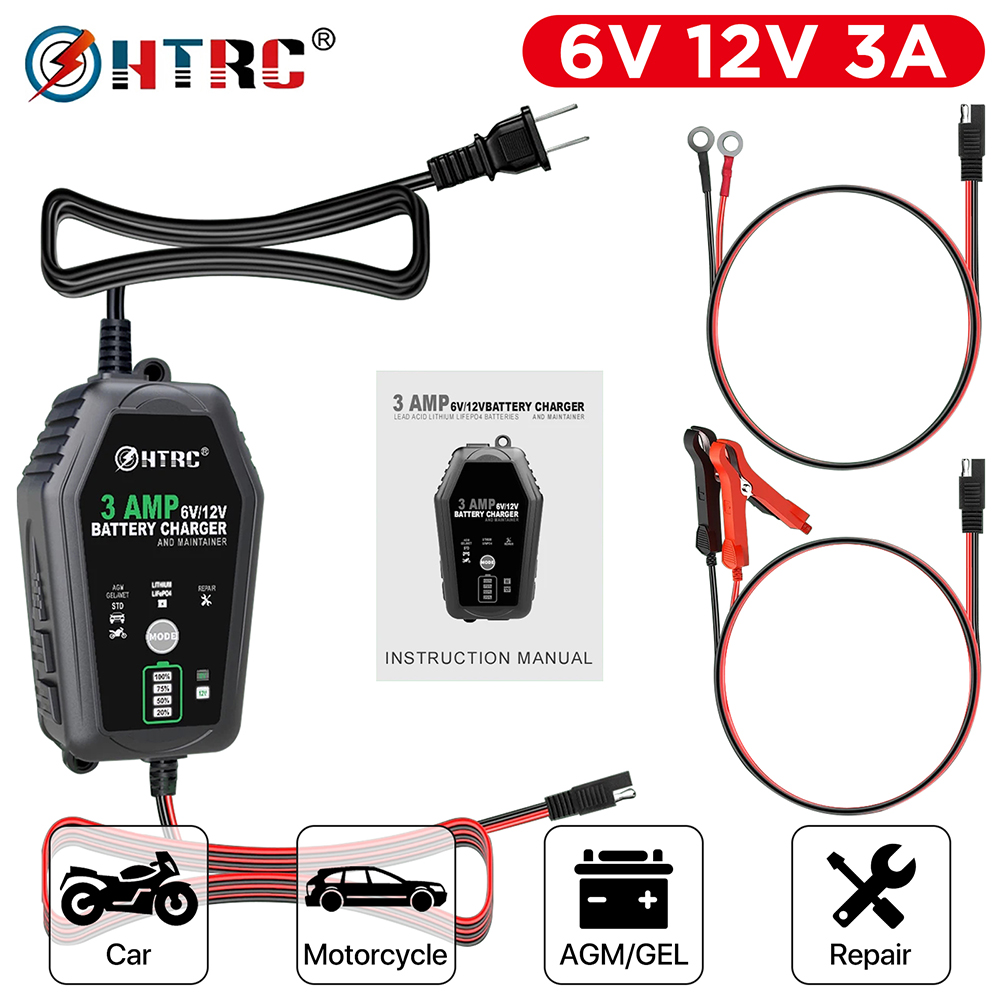 Lifepo4 Battery Charger Smart Automatic - Ładowarka samochodowa HTRC 6V 12V 3A