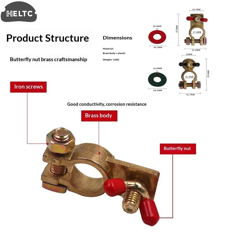 Battery Terminal Clamps Quick Release Brass - 1 Zestaw Mosiężnych Zacisków Złączek do