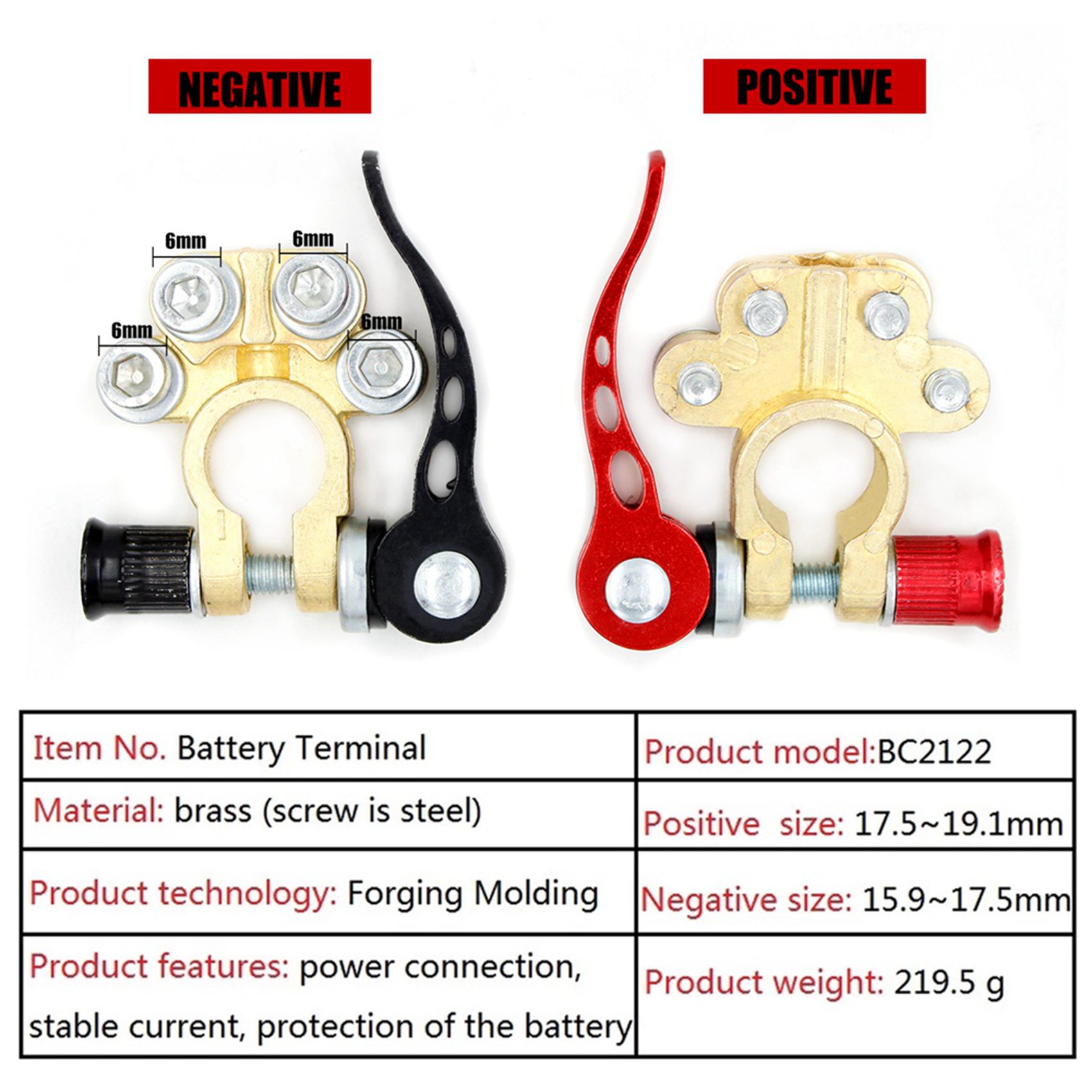 Zaciski akumulatora szybkiego  – Battery Terminal Clamps Quick Release Brass recenzja i cena