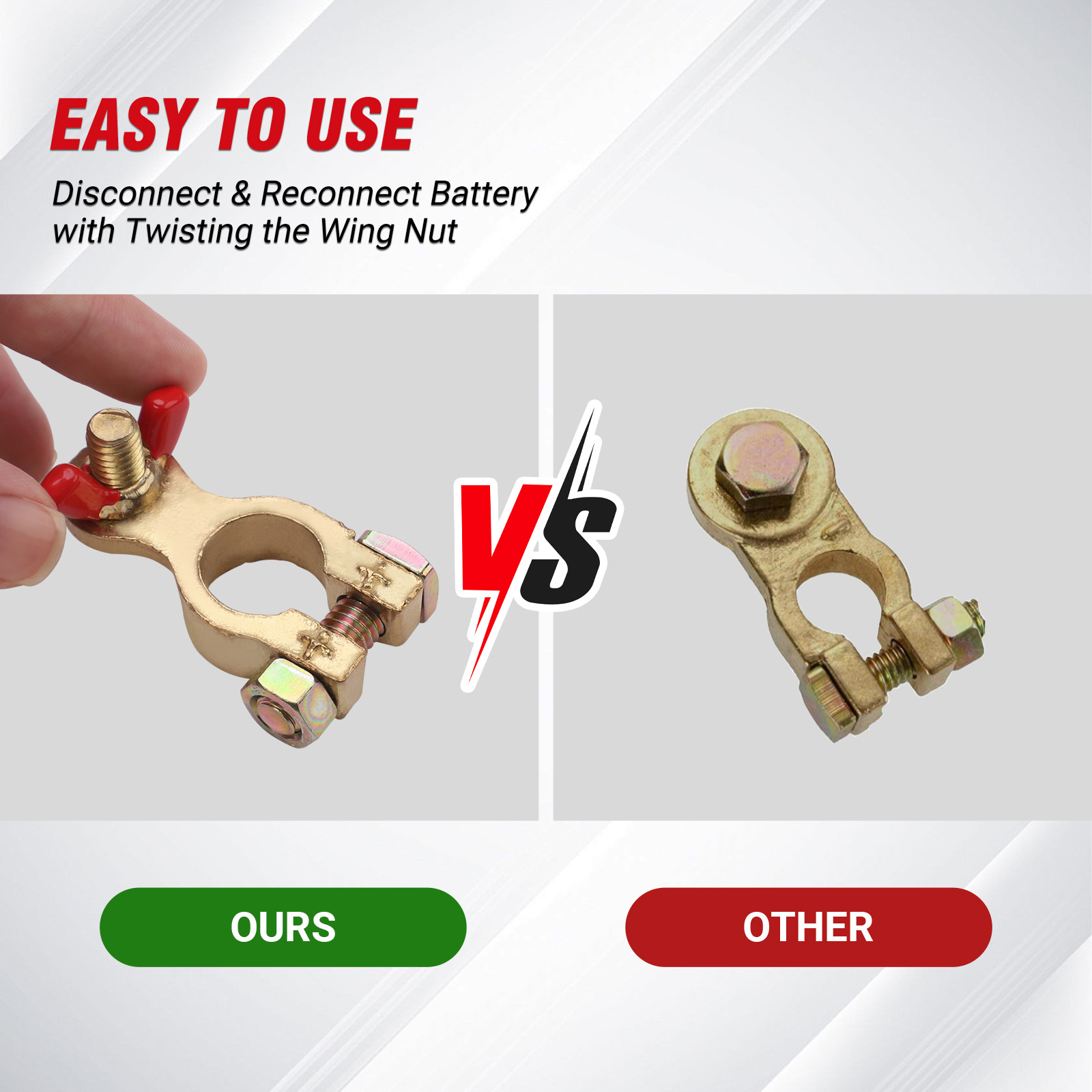 1 Para Zacisków Akumulatora Sa – Battery Terminal Clamps Quick Release Brass recenzja i cena