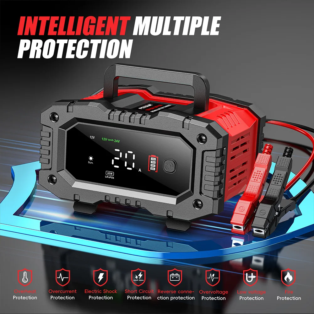 Nowa ładowarka samochodowa/mot – Smart Car Battery Charger 12V 24V 20A recenzja i cena
