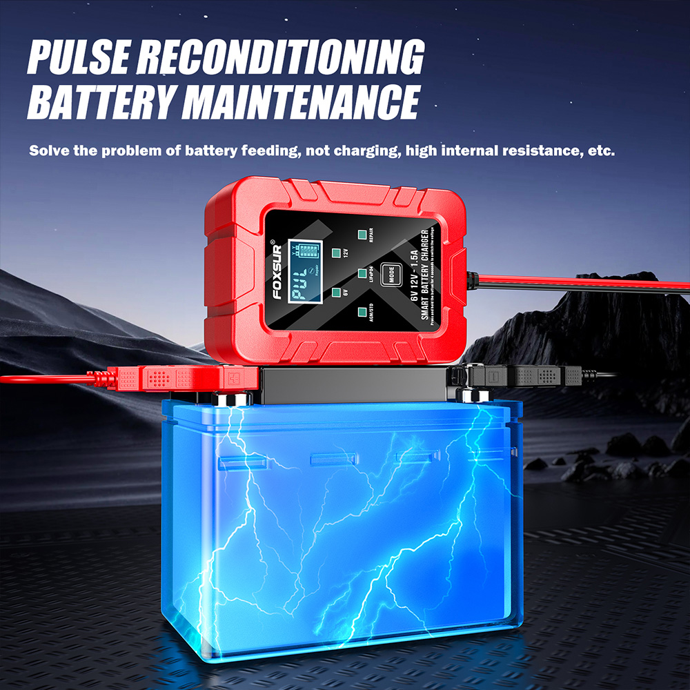 FOXSUR 6V 12V Automatyczna int – Lifepo4 Battery Charger Smart Automatic recenzja i cena