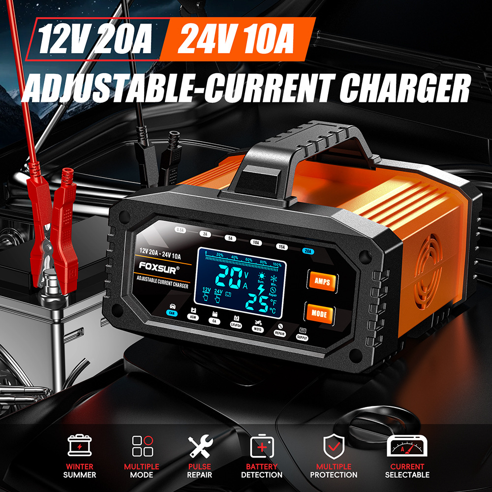 Przenośna ładowarka samochodow – Smart Car Battery Charger 12V 24V 20A recenzja i cena
