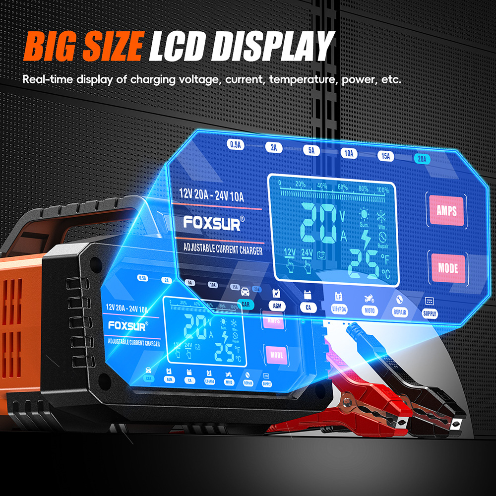 Przenośna ładowarka samochodow – Smart Car Battery Charger 12V 24V 20A recenzja i cena