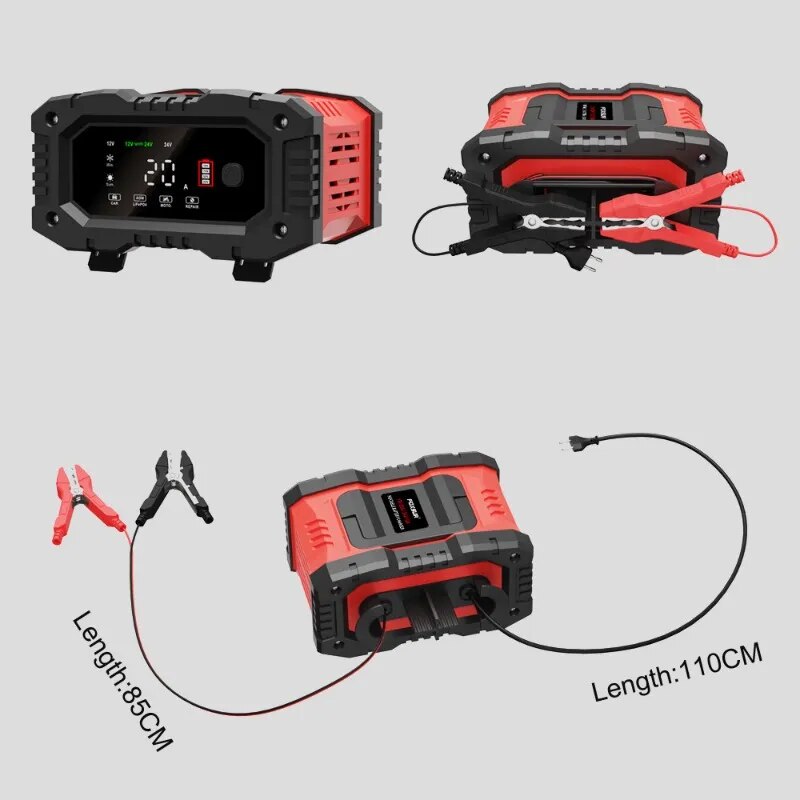 Ładowarka samochodowa 20A/10A  – Smart Car Battery Charger 12V 24V 20A recenzja i cena