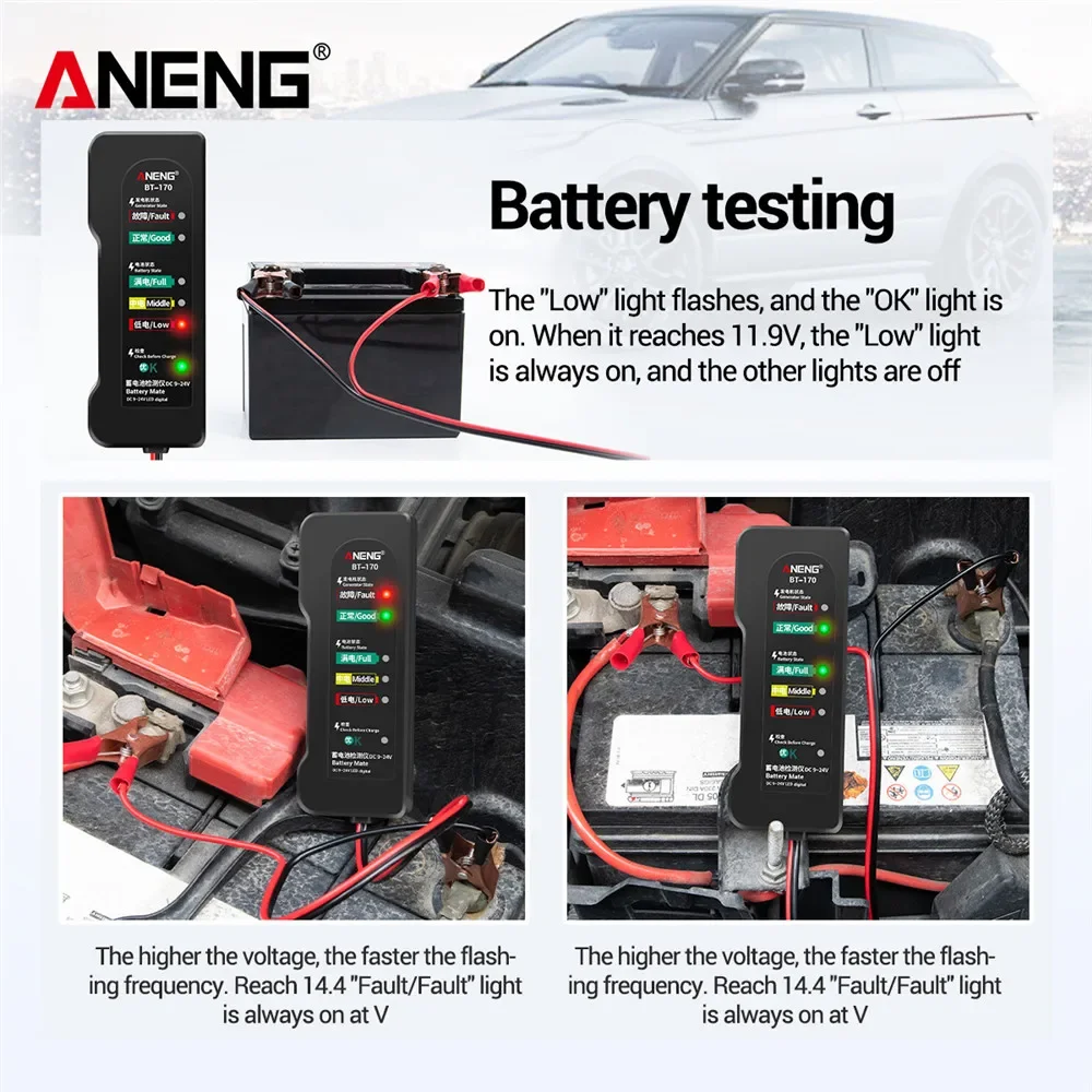 ANENG BT-170 – tester do samoc – Alternator Tester Digital Diagnostic Tool recenzja i cena